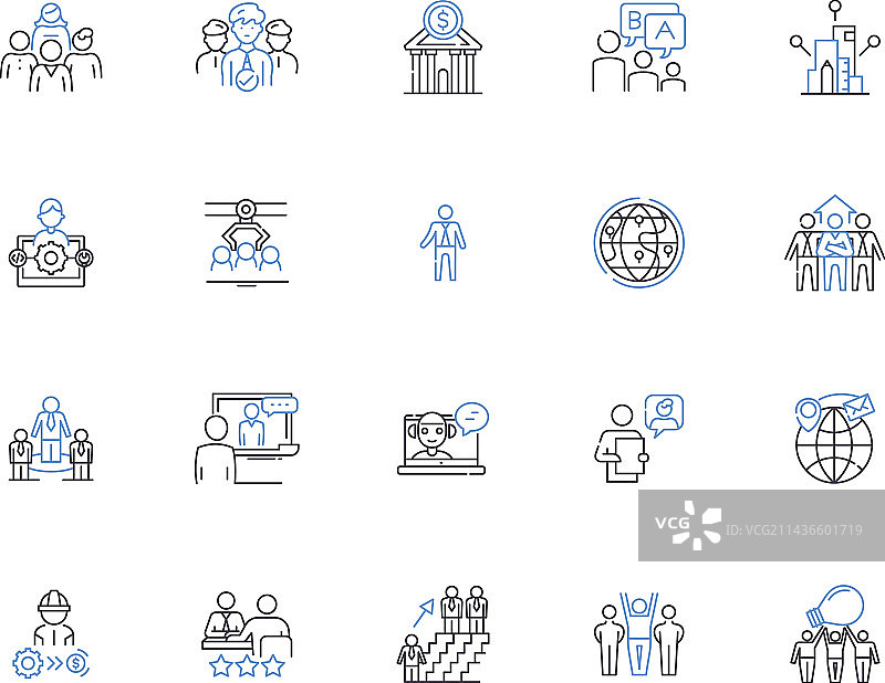 特许经营商业轮廓图标合集图片素材