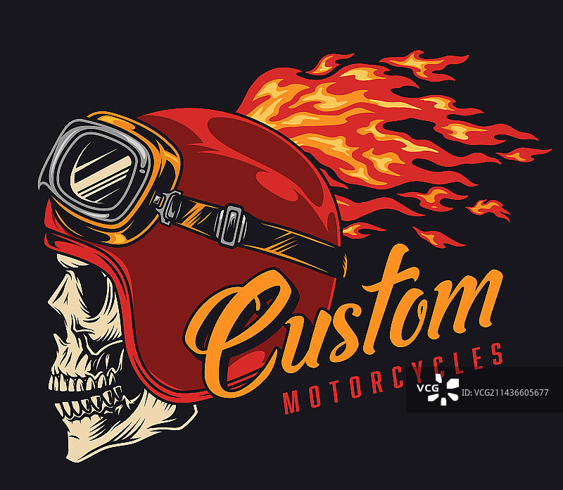 骑行者骷髅彩色细节海报图片素材