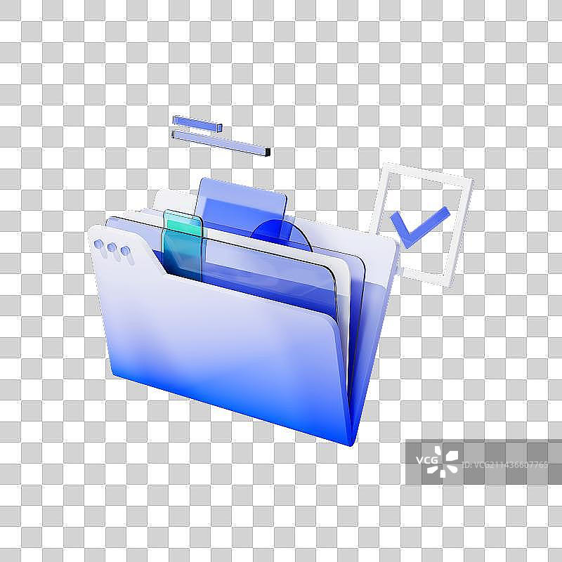 3D渲染蓝色线上办公科技主题免抠元素图片素材