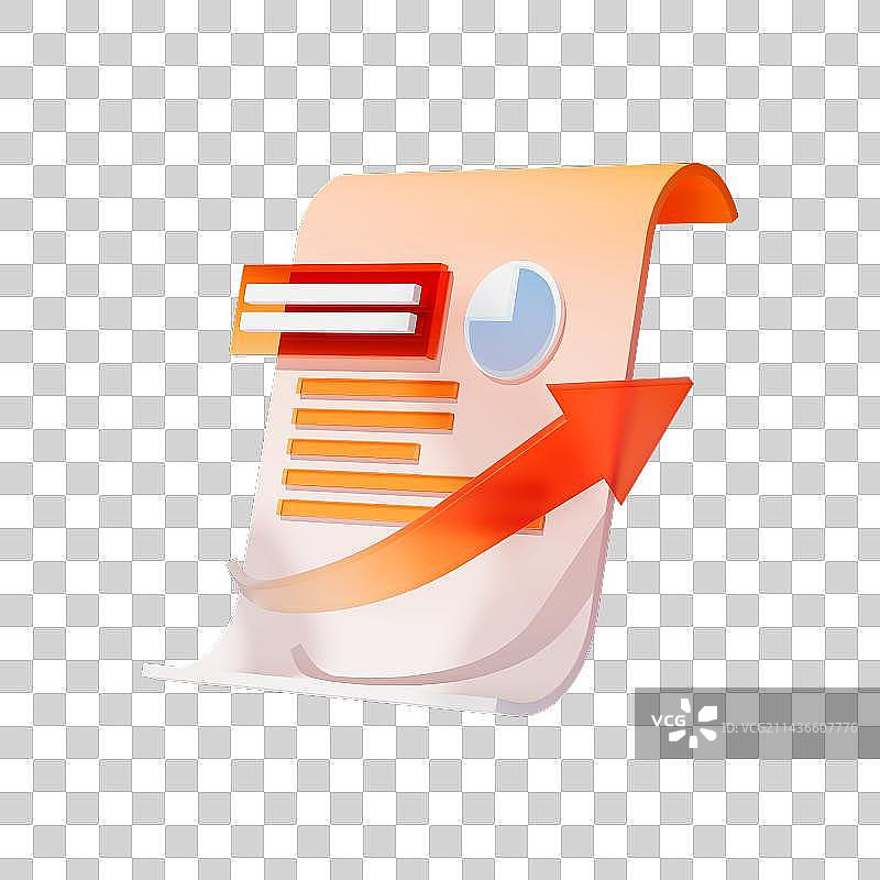 3D渲染橙色线上办公科技主题免抠元素图片素材