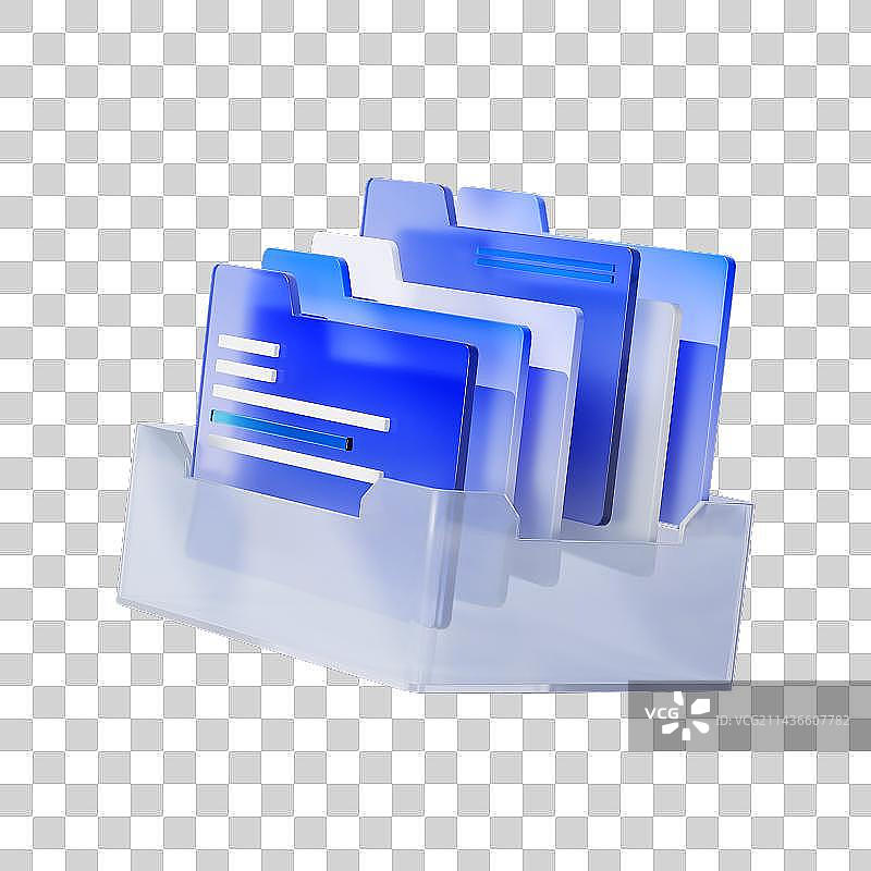 3D渲染蓝色线上办公科技主题免抠元素图片素材