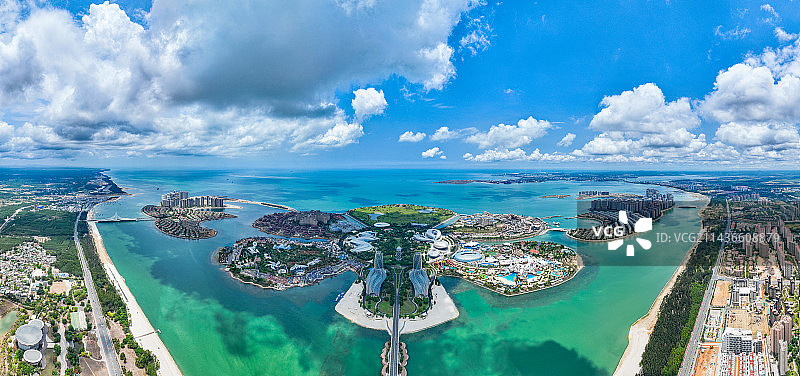 海南詹州海花岛航拍风光图片素材