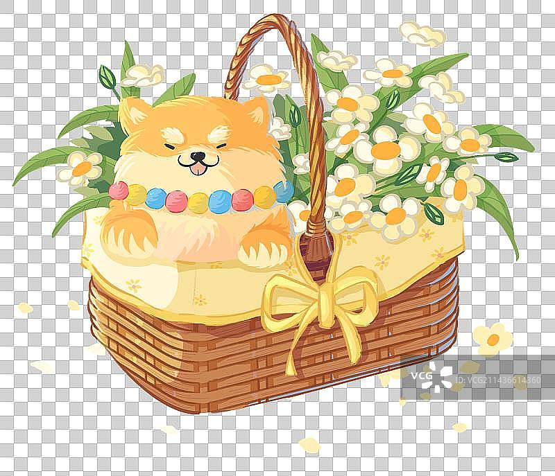 小狗花篮图片素材