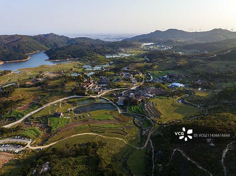 航拍乡村田园风光图片素材