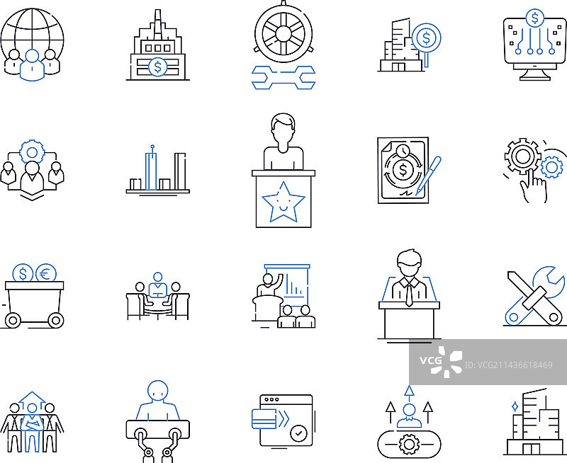 工业企业轮廓图标合集图片素材