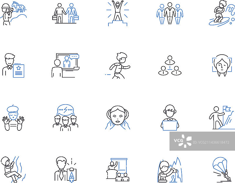 青年人轮廓图标合集图片素材