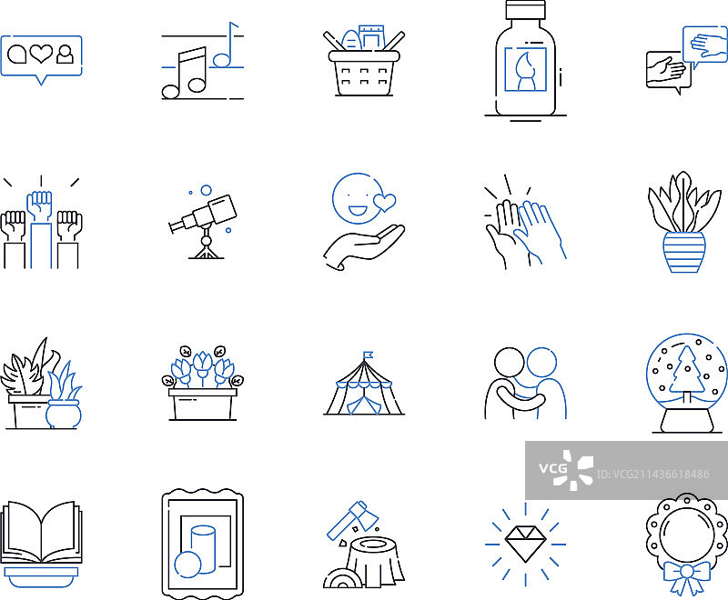 爱好和学习轮廓图标合集图片素材