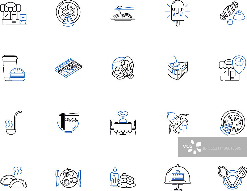 狼吞虎咽吃东西轮廓图标合集图片素材