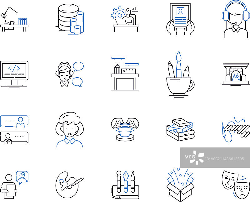 自由职业企业家轮廓图标合集图片素材