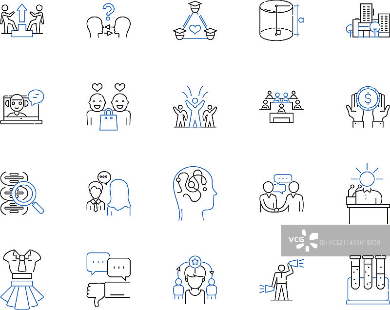 学校和教育轮廓图标合集图片素材