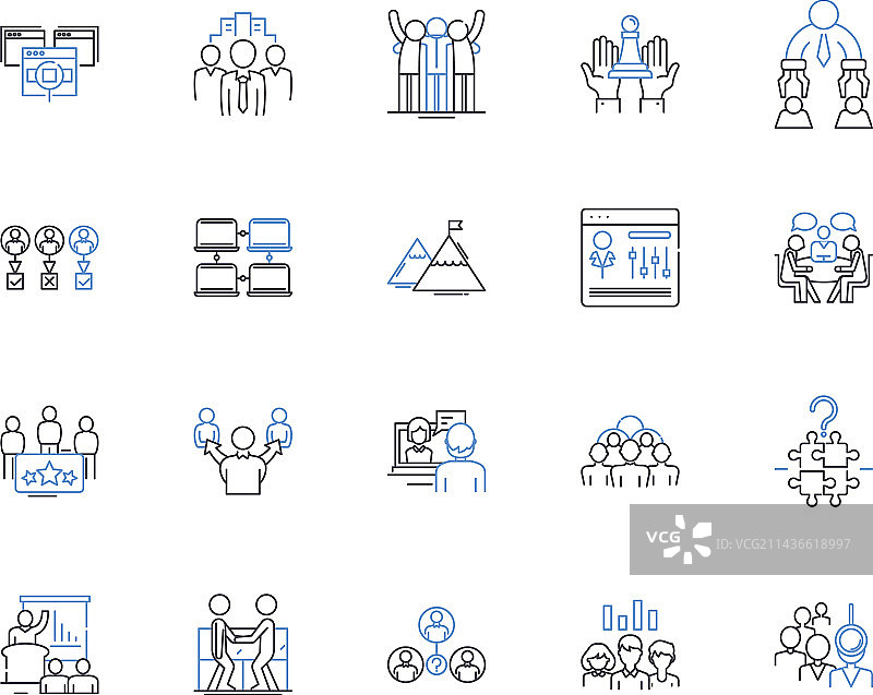 商务会议轮廓图标系列图片素材