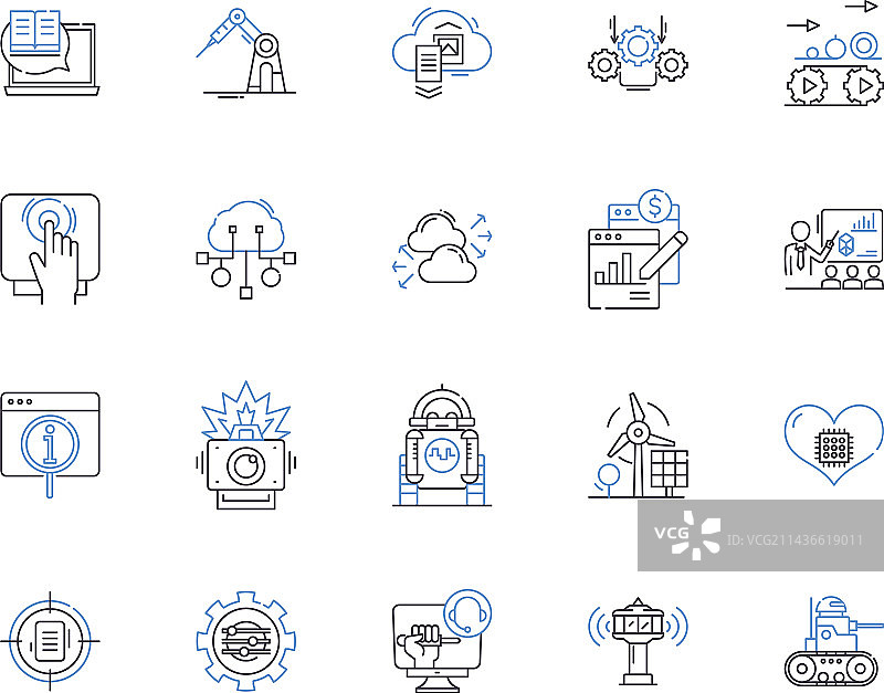 机器人流程自动化轮廓图标图片素材