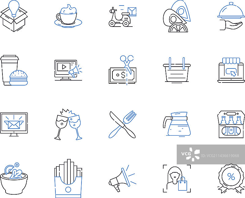 食品店轮廓图标系列图片素材