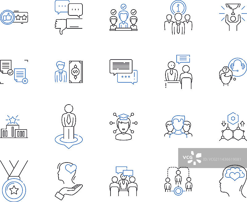 教练与商业轮廓图标合集图片素材