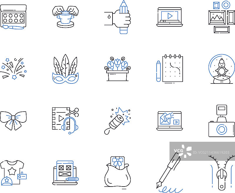 DIY项目轮廓图标集合工艺品图片素材