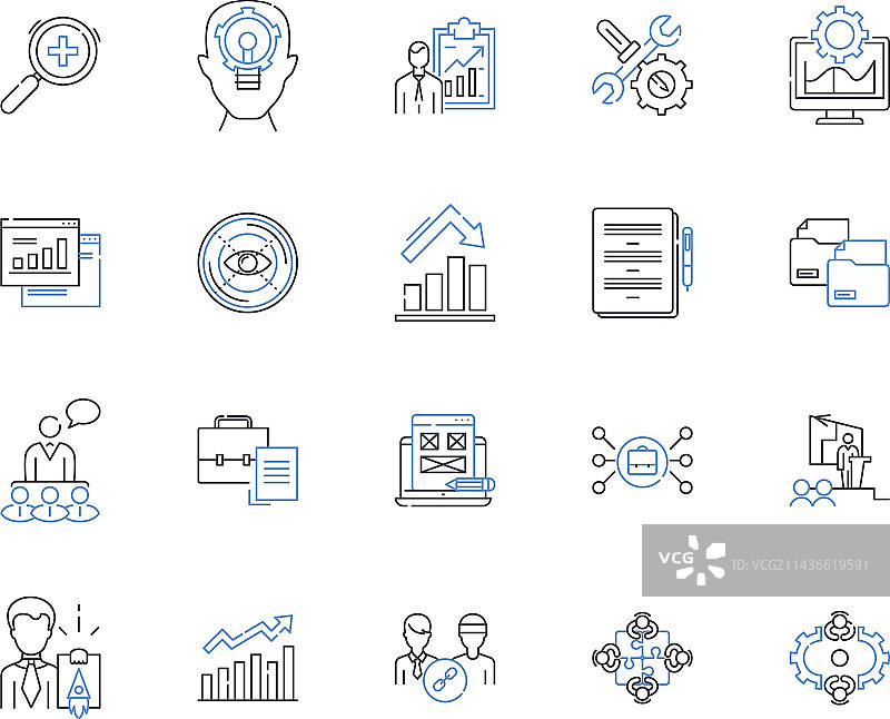 部门工作流程图标合集图片素材