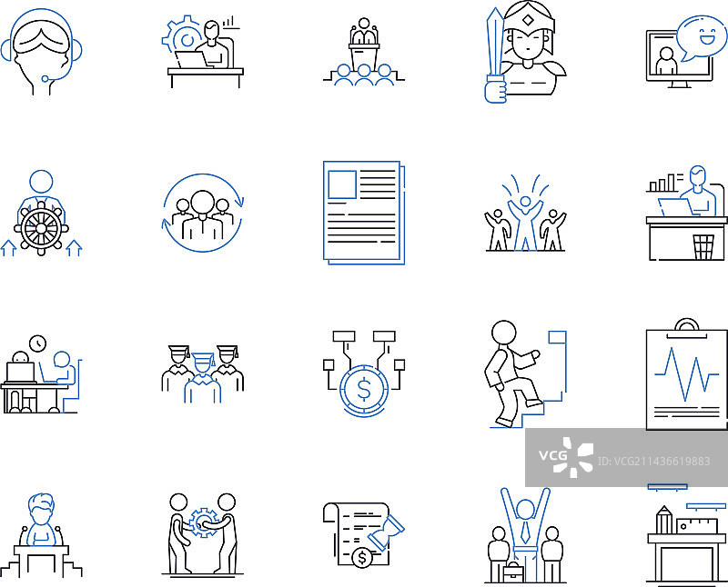 员工生产力轮廓图标合集图片素材