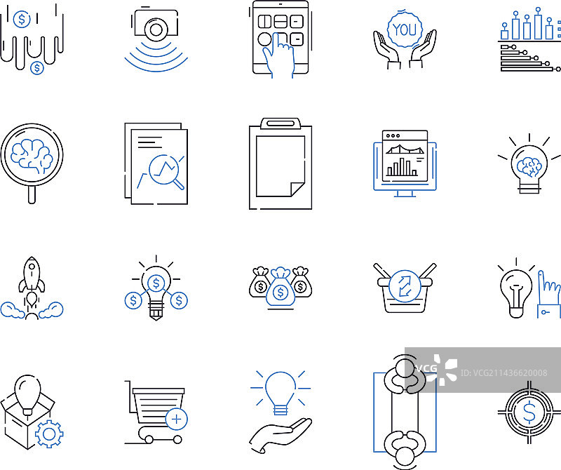 数字化转型轮廓图标合集图片素材