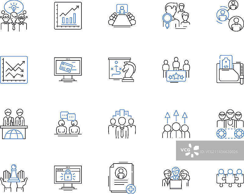 商务会议大纲图标合集图片素材