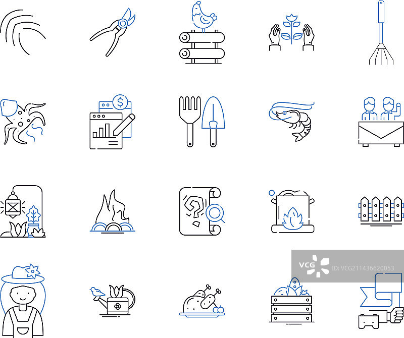 农业工厂轮廓图标合集图片素材