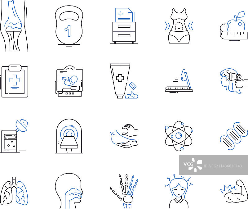 健康与运动轮廓图标健身合集图片素材