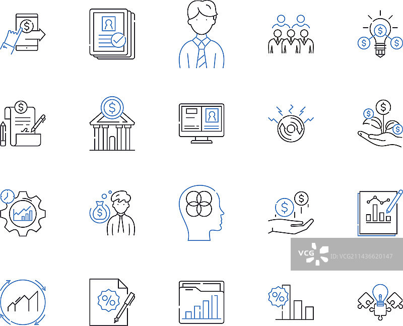 共同基金轮廓图标合集图片素材