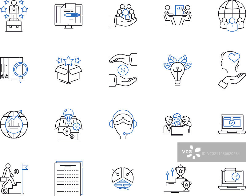 商务收入轮廓图标合集图片素材