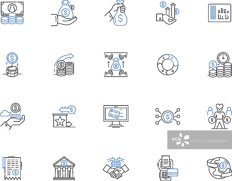 金融轮廓图标合集：资金筹措图片素材