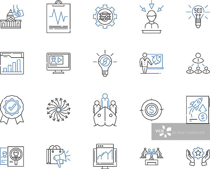 数字化转型轮廓图标合集图片素材