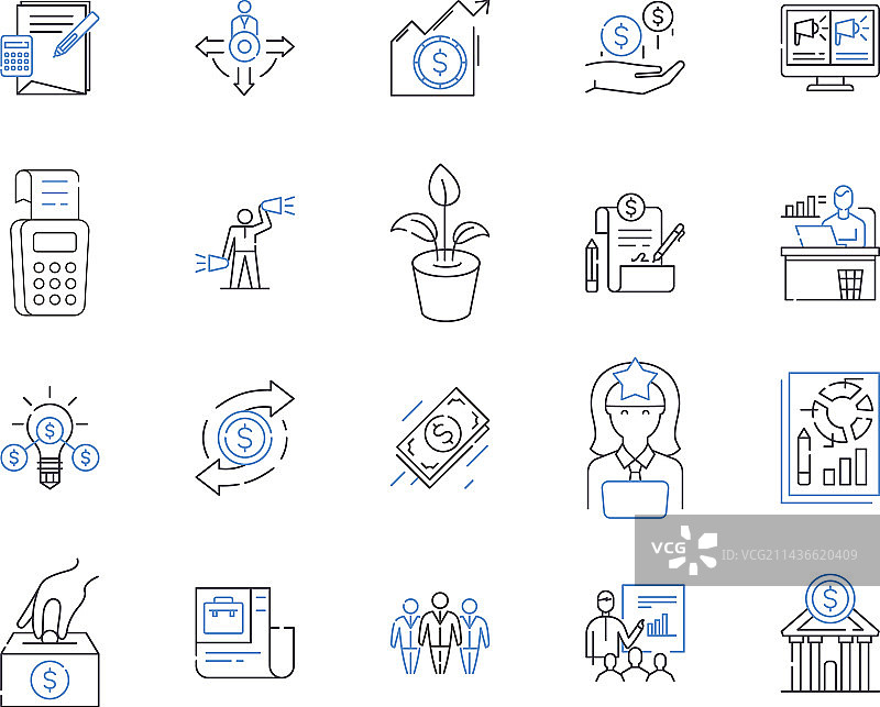 个人财务管理图标轮廓图片素材