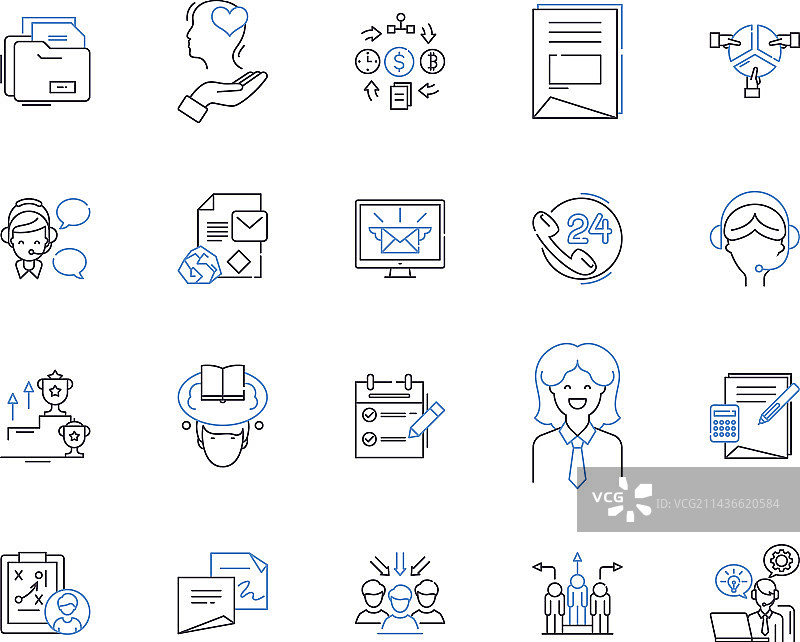 平衡计分卡轮廓图标合集图片素材