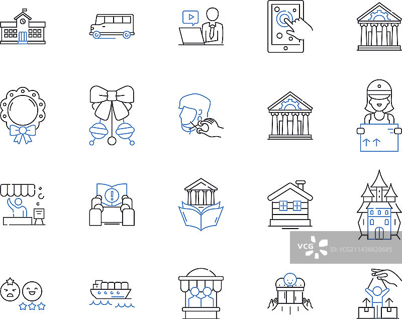 城市配送轮廓图标合集图片素材