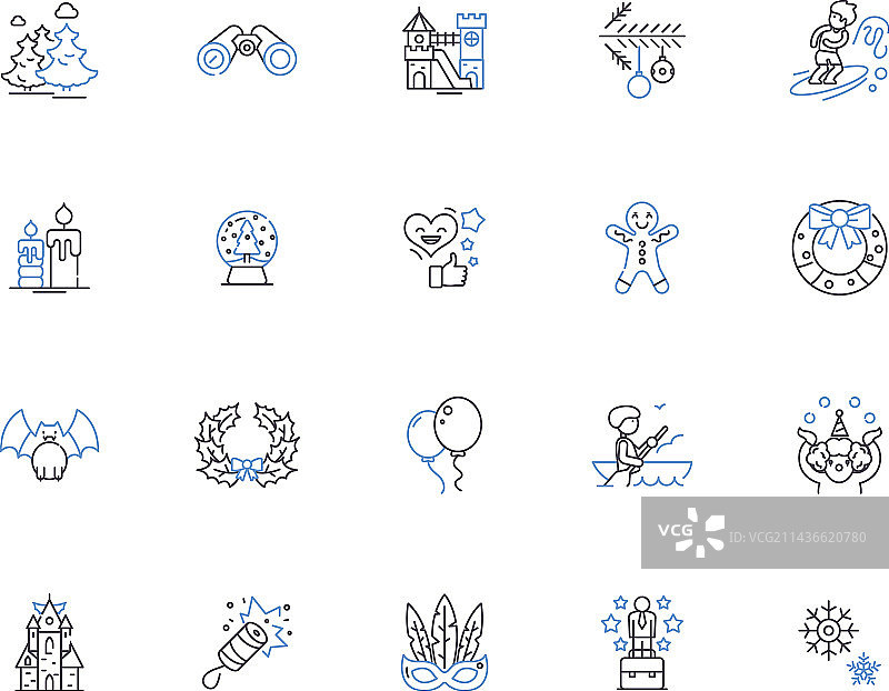 高科技商务轮廓图标合集图片素材