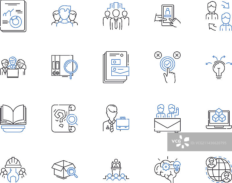 平衡计分卡轮廓图标合集图片素材
