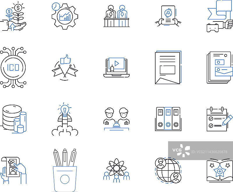 商务收入轮廓图标合集图片素材