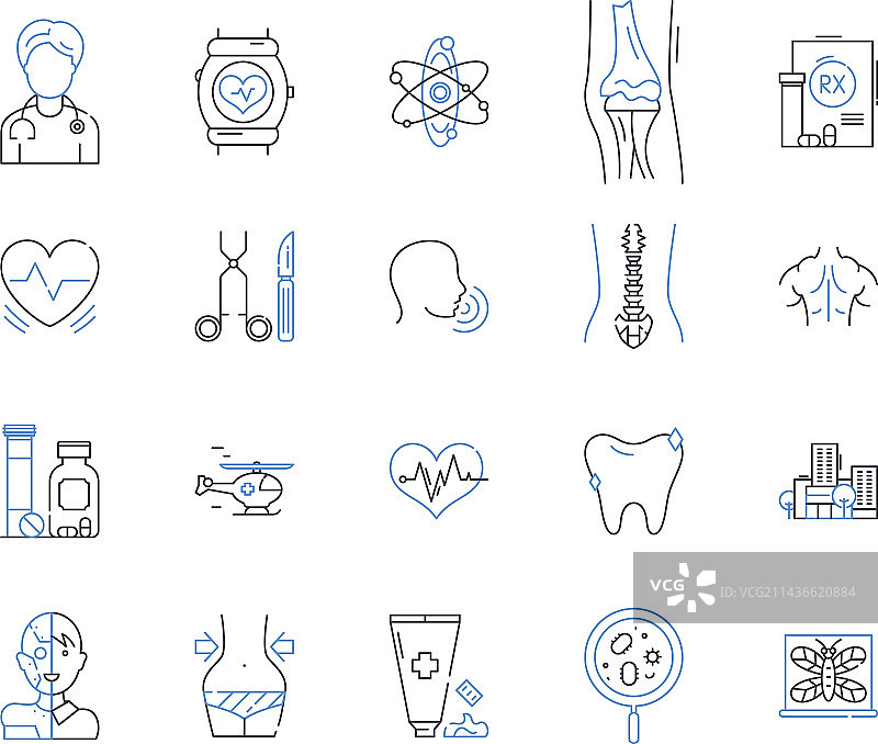 健康治疗图标集合图片素材