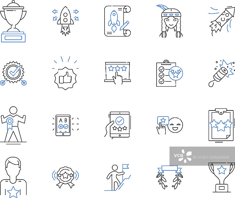 成功与金钱轮廓图标合集图片素材