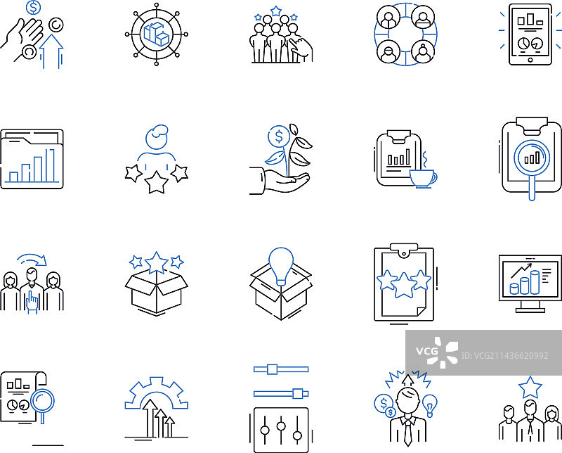 商业评估轮廓图标合集图片素材