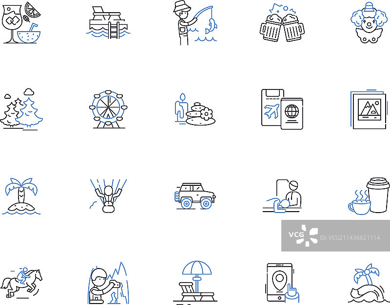 户外休闲徒步图标合集图片素材