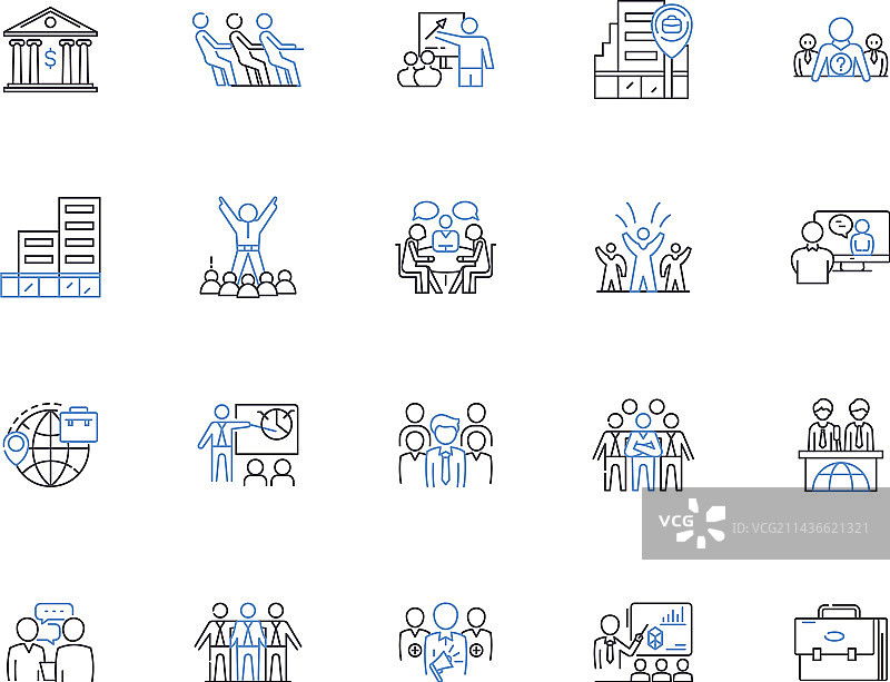 特许经营商业轮廓图标合集图片素材