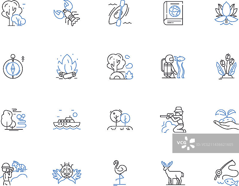 野生自然轮廓图标合集图片素材