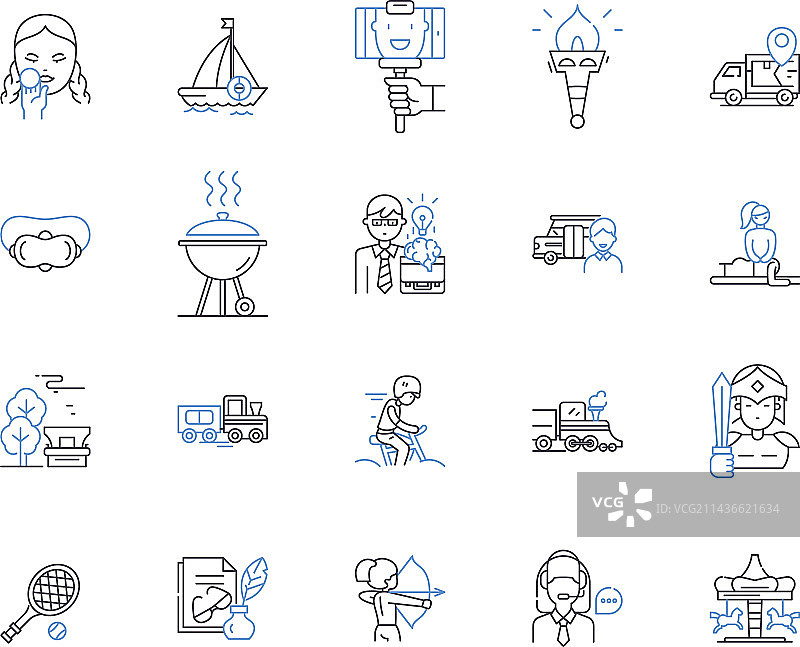 运动类游戏轮廓图标合集图片素材