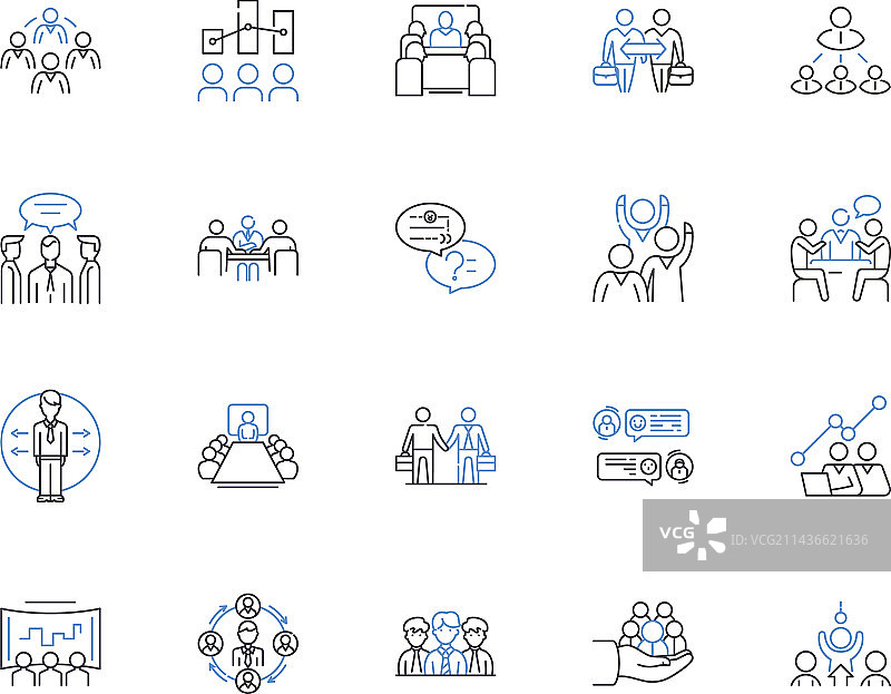 管理会议大纲图标合集图片素材