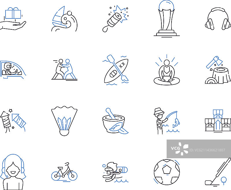 休闲运动线稿图标图片素材