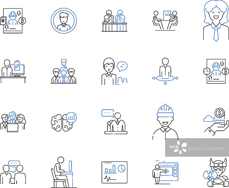 办公职业轮廓图标合集图片素材