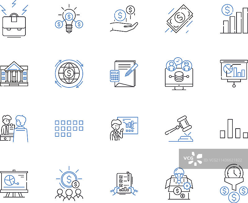 会计与文档轮廓图标合集图片素材