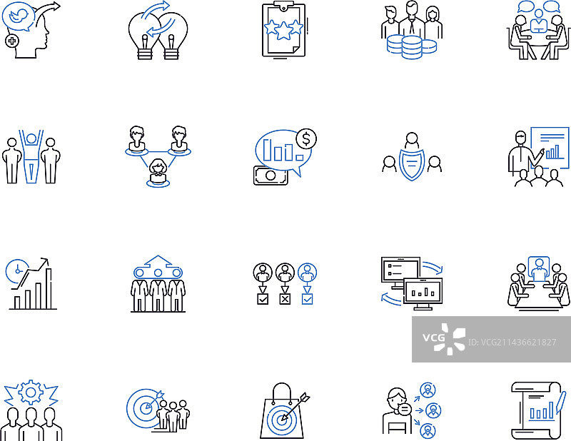 管理概念轮廓图标合集图片素材