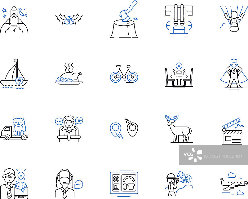 派对和节日轮廓图标合集图片素材