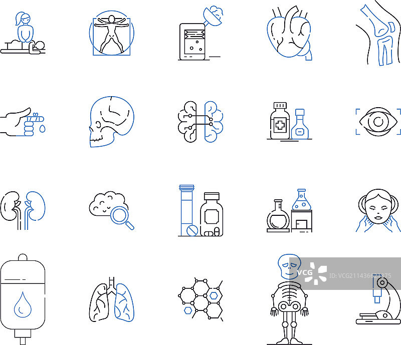 健康治疗图标集合图片素材