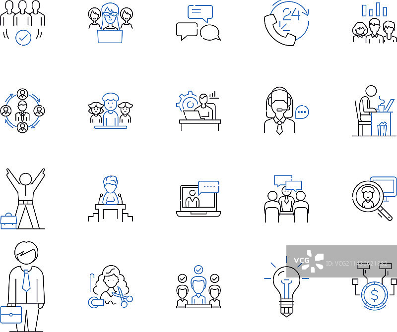 员工生活轮廓图标合集图片素材